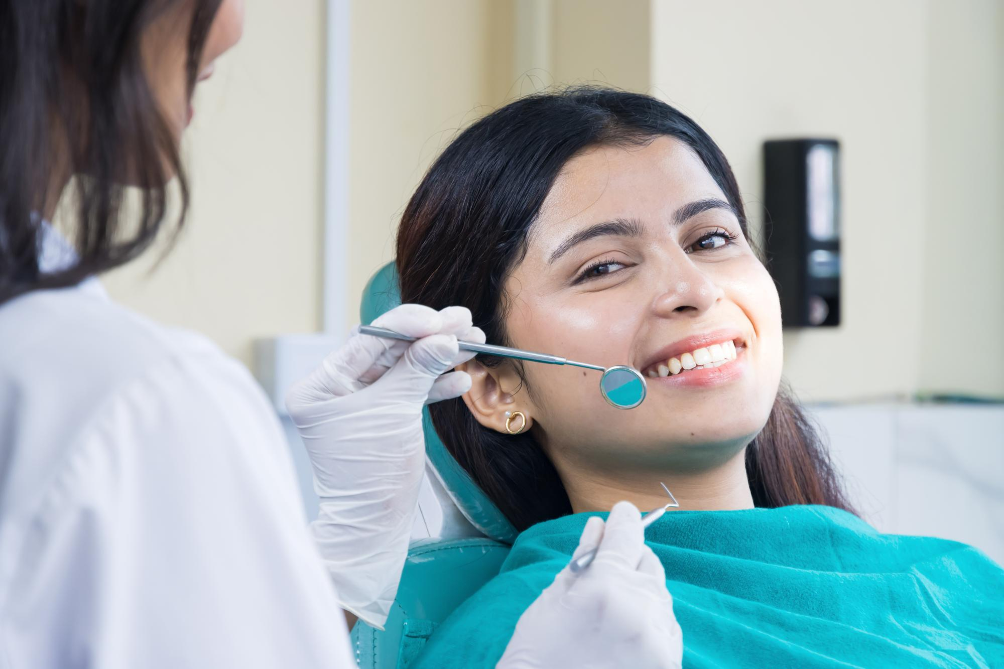 Dentist caring for a patient